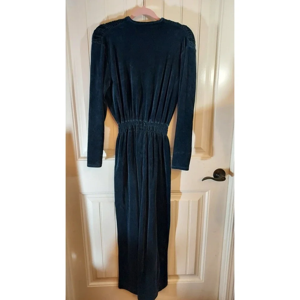 Saks Fifth Avenue Vintage Velvet Jumpsuit Black Quiet Luxury Lagenlook Parisian